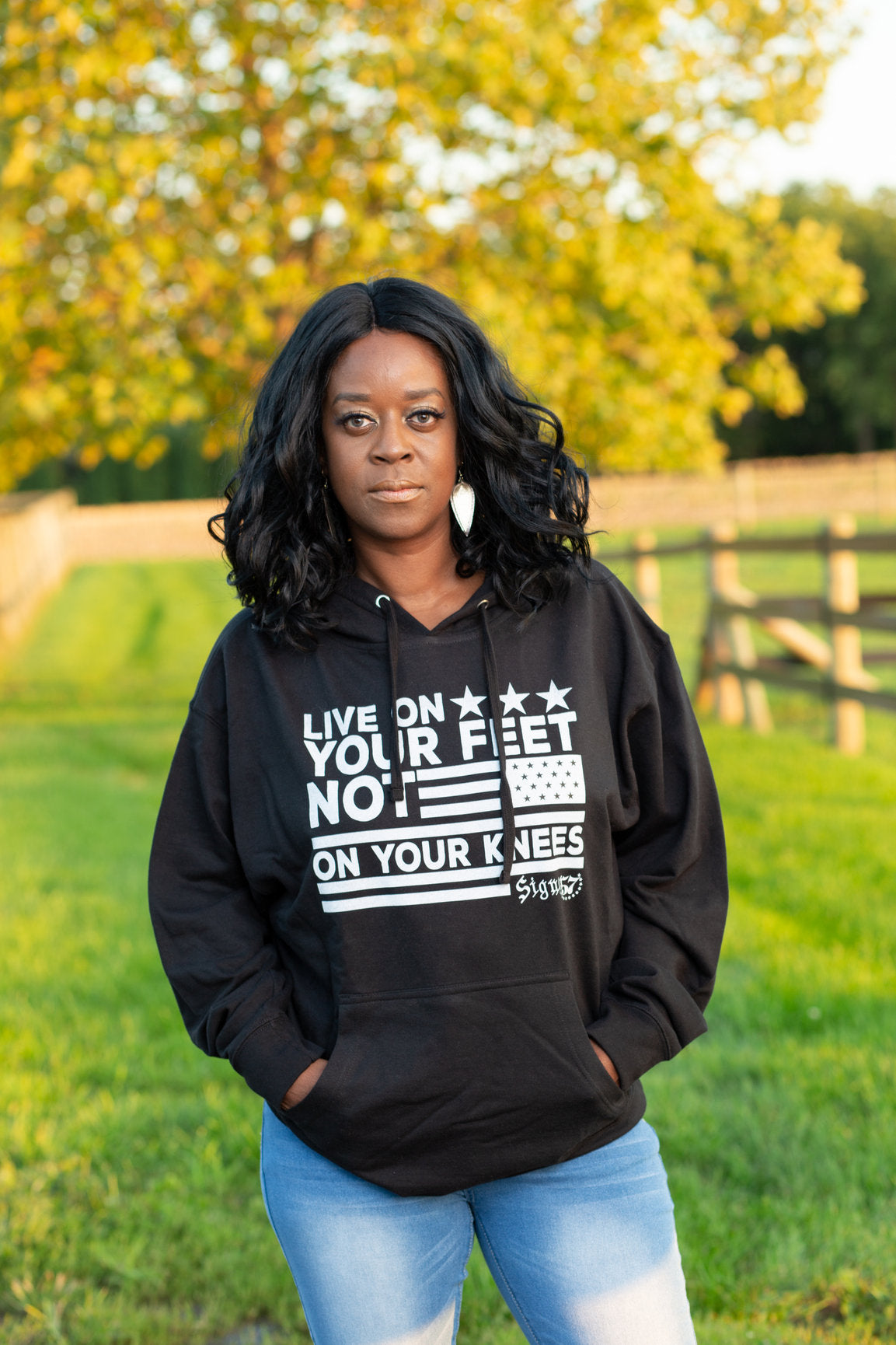 UNISEX Hoodie - Live On Your Feet Not On Your Knees